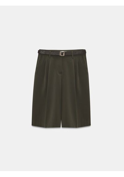 Dilvin 72652 Pilili Kemerli Bermuda-haki Haki