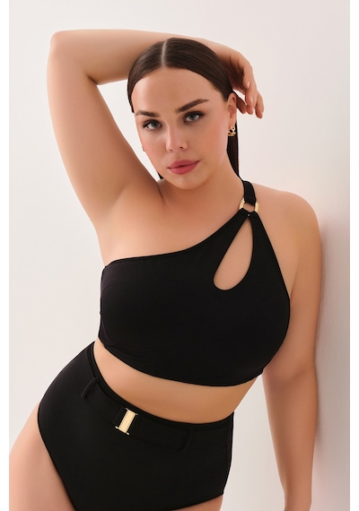 Suwen Tek Omuz Aksesuarlı Bralet Bikini Üst Sbn26450012 Siyah