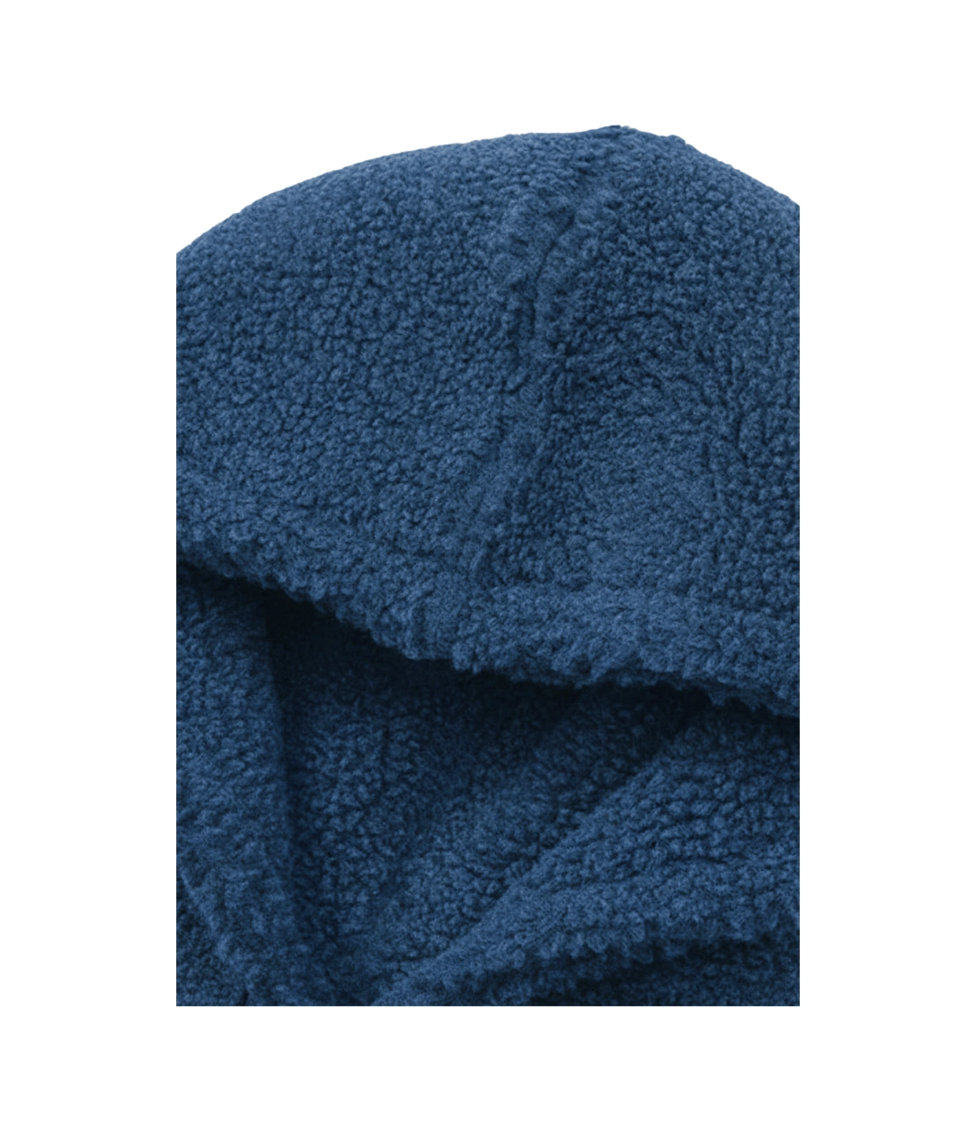 Genius Store Genıus Store Erkek Kapüşonlu Polar Sherpa Kuzu Kumaş İçi Şardonlu Kapüşonlu Sweatshırt Sherpa-kap İndigo