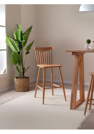 Ashbourne Ahşap Bar Sandalyesi Natural