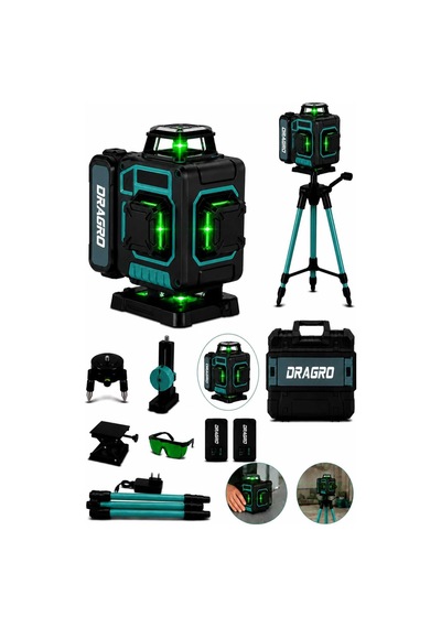 Dragro Drg-16 Köşe Tripodlu Yeşil Lazer M Hizalama Terazi 360 Mıknatıslı Çantalı