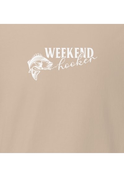 Wildstyle Weekend Forecast Fishing Balıkçılık Hafta Sonu Baskılı Unisex Bisiklet Yaka Pamuklu Tişört Camel