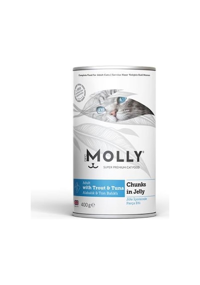 Molly Jöleli Balıklı Konserve Yetişkin Kedi Maması 400 G