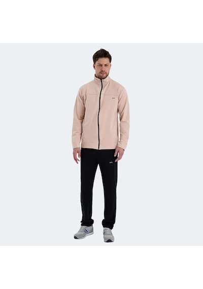 Slazenger ORDER IN Erkek Fermuarlı Dik Yaka Cepli Bej Eşofman Takımı