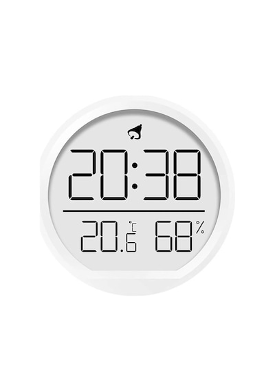 Dijital Lcd Yuvarlak Duvar Masa Saati Mıknatıslı Buzdolabı Saati, Alarm + Sıcaklık & Nem Gö Standart