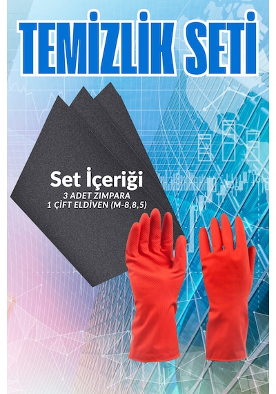 Oto Far, Klozet Ve Lavabo Temizleme Zımpara Seti 3'lü 220 Kum Islak/kuru Su Zımparası