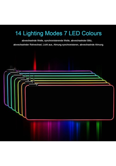 Owege Oyun Fare Altlığı Xxl 800 X 300 Mm Rgb Fare Altlığı, Büyük,