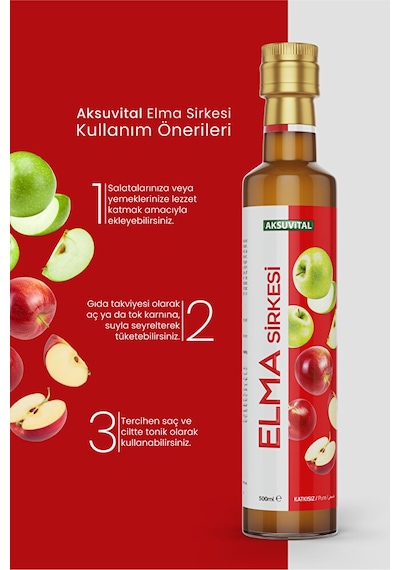 Elma Sirkesi 500 Ml - Katkısız, Doğal Fermantasyon