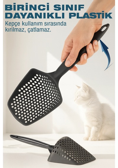 Mikro Delikli Kedi Kumu Küreği Kum İsrafını Önleyen Dayanıklı Ergonomik Temizlik Küreği