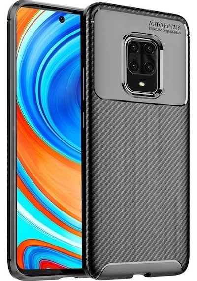 Apsuwa Xiaomi Redmi Note 9s Kılıf Negro Karbon Fiber Silikon
