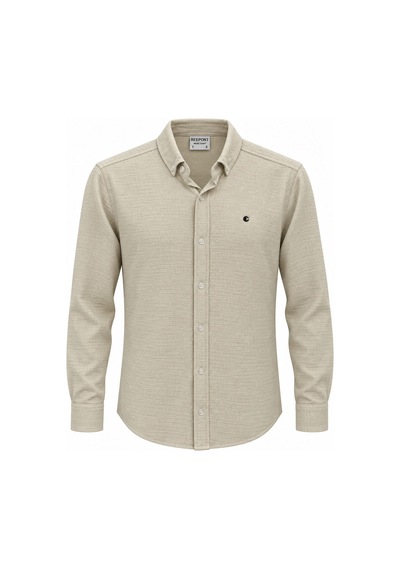 Classics Men Re Port Uzun Kol Slim Fit Erkek Gömlek - 7792 Bej