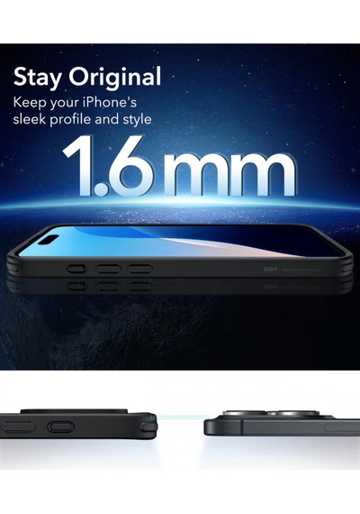 Esr Apple Uyumlu iPhone 16 Pro Halolock Magsafe Classic Hybrid Silikon Kılıf Şeffaf Siyah