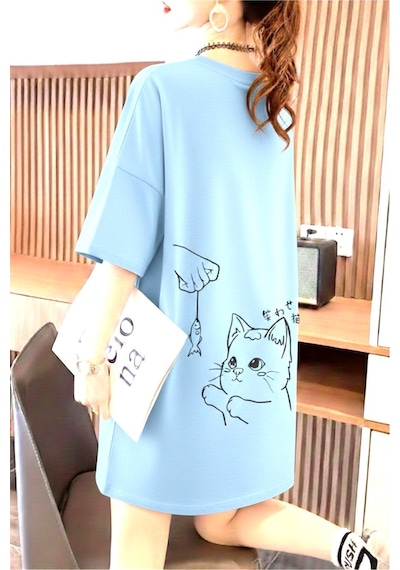 Fish And Cat Kadın Oversize Basic Bisiklet Yaka Pamuklu T-shirt Rahat Kesim Unisex Turkuaz Fish And Cat Kadın Oversize Basic Bisiklet Yaka Pamuklu T-shirt Rahat Kesim Unisex Turkuaz