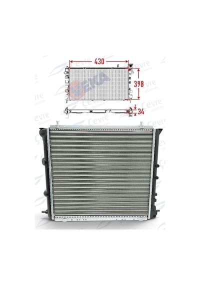 Renault 19 Motor Su Radyatörü R19 Enjeksiyonlu Klimalı 2 Sıra Radyatör - 7700784039 - 7702247653