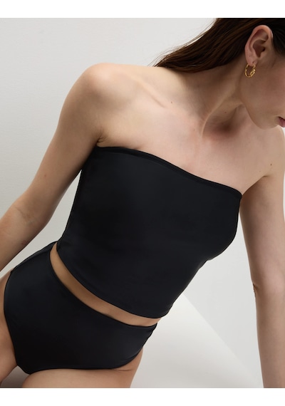 Marks & Spencer Kare Yaka Bikini Üst T52001023T Siyah