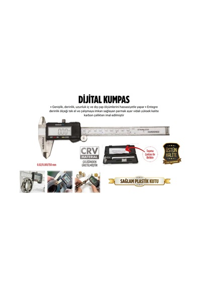 Meşem Digital Kumpas 150 Mm Lcd Ekran