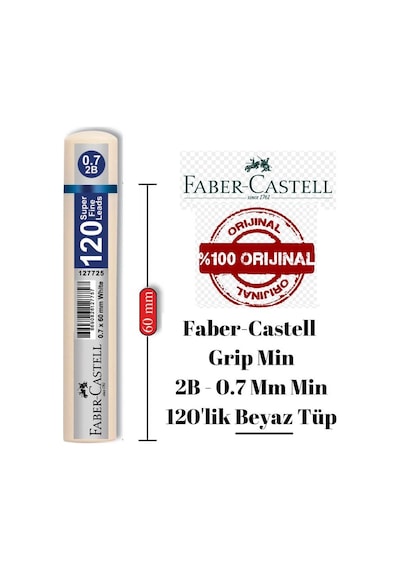 Faber-Castell Grip Min 2B Min 0.7 MM 120'lik Beyaz Tüp