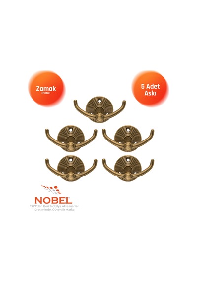 Fonksi Yonel Askı, Metal Vestiyer Askısı, Anti K Sari, Duvar Ve Dolap Askılığı 5'li Set Vidalı