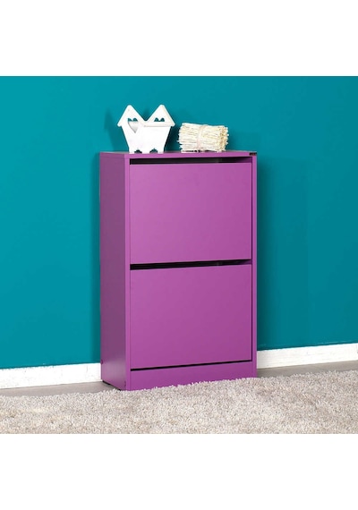 Flat Duo 2 Katlı Ayakkabılık Dolabı - Mor