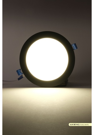 ACK 12W Sıva Altı Yuvarlak LED Panel Armatür Siyah Gövde 4000K Il Siyah