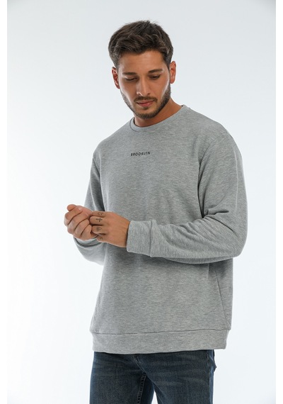 Süperlife Erkek Bisiklet Yaka Regular Fit Brooklyn Baskılı İnce Sweatshirt Spr22sw132 Gri Melanj Süperlife Erkek Bisiklet Yaka Regular Fit Brooklyn Baskılı İnce Sweatshirt Spr22sw132 Gri Melanj