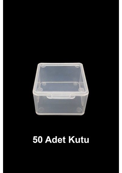 Plastik Şeffaf Küçük Kutu 4.5 x 4.5 x 2.5 CM 50 Adet