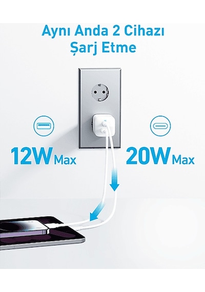 Anker A2331 323 33 W Usb-c + Usb-a Şarj Cihazı Beyaz