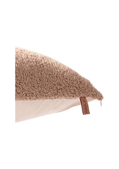 İskandinav Bohem 2'li Kırlent Kılıfı Modern Dekoratif Salon Koltuk Yastık Kılıfı 55x55 cm Teddy Puffy Bej