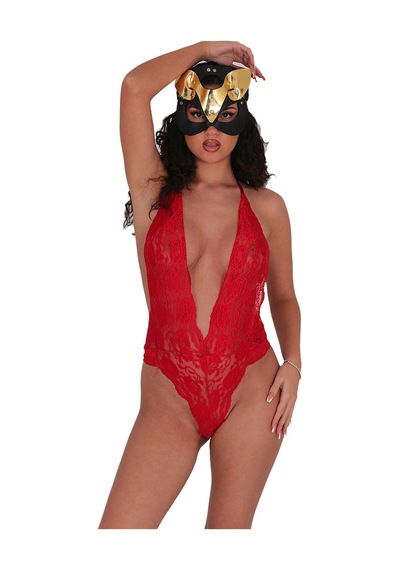 Sistina Kırmızı Dantelli Fantezi Bodysuit - 856