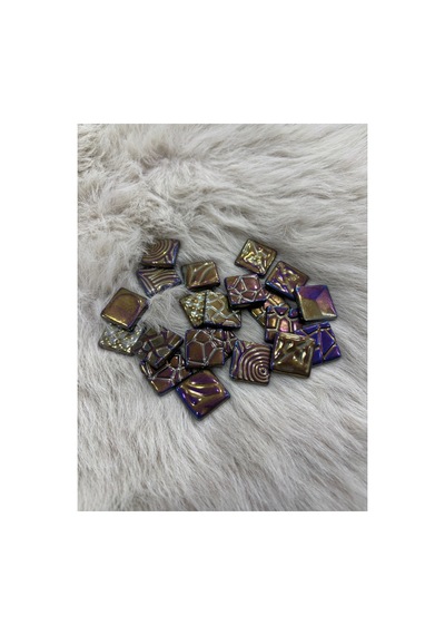 Sanatsal Dokulu Mozaik Dc-03 25x25mm Lüsterium Bakır 500gr