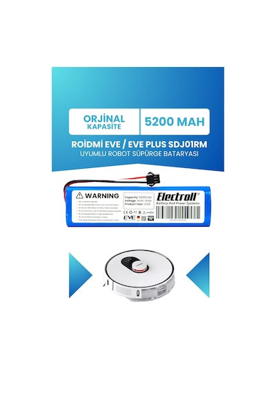 Roidmi Eve / Eve Plus Robot Süpürge Batarya 14.4V 5200 Mah Li-İon