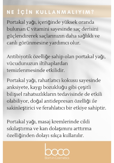 Boco Born In Cosmetics %100 Saf Portakal Uçucu Yağı 10 ML