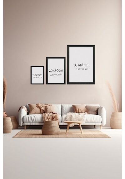 Artavessa 3 Parça Siyah Çerçeve Görünümlü MDF Poster Tablo Seti - Set 34