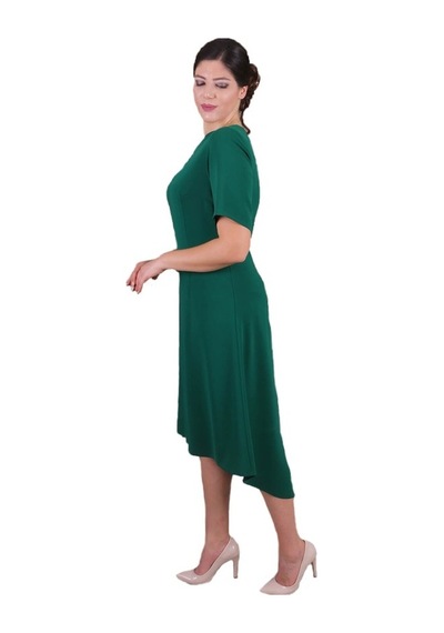 Nidya Moda Büyük Beden Kadın Yeşil Abiye Elbise-4151Y Yeşil
