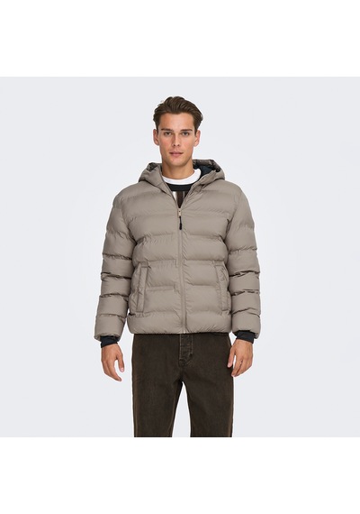 Only & Sons Only&sons Union Seamless Life Puffer Erkek Bej Kapüşonlu Mont Bej