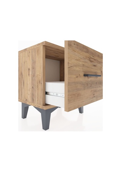 Arges Komodin Tek Çekmeceli 44x30x48 Çam-çam Çam