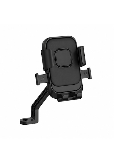 Microcase Universal Motosiklet Bisiklet İçin Şok Emici Güvenli Kilitleme Sistemli Telefon Tutucu Al5744 Siyah