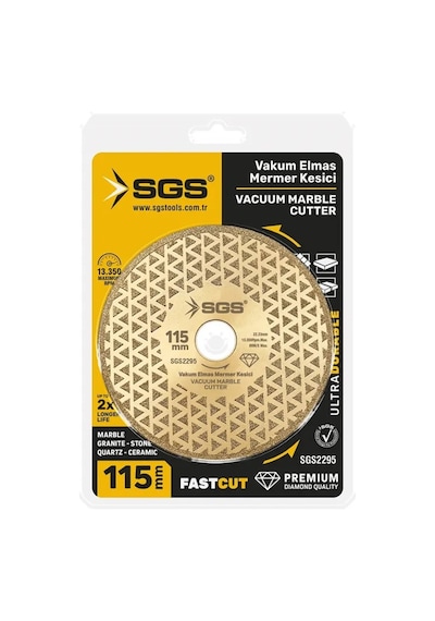 Sgs2295 Vakum Elmas Mermer Granit Seramik Kesici 115mm