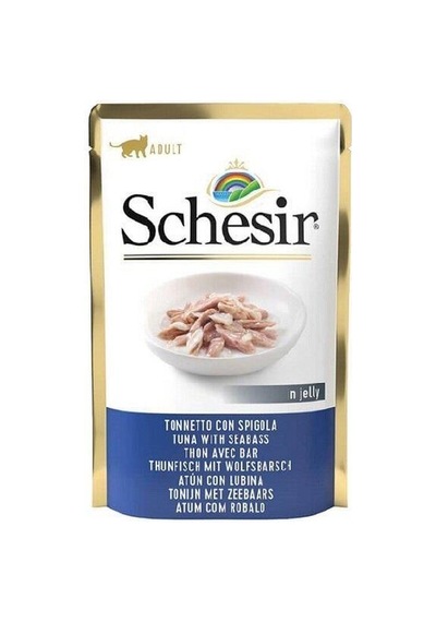 Schesir Pouch Ton Balıklı Ve Levrekli Jöleli Kedi Konservesi 85 Gr