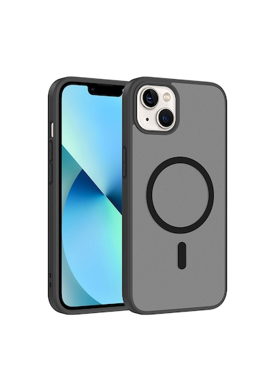 Zore Apple Uyumlu iPhone 13 Kılıf M-safe Şarj Özellikli Zore Babet Kapak - Siyah
