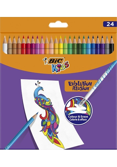 Bic Evolution İllision Silinebilir Kuru Boya 24 Renk 987869