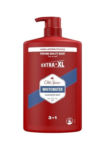 Old Spice Whitewater Erkekler İçin Duş Jeli Ve Şampuan 1000 Ml Ekstra-xl Çoklu Kullanım 3'ü 1 Arada, Uzun Ömürlü Tazelik, Parfüm Kokusu, Derinlemesine Temizlik Acai Üzümü