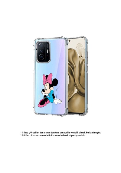 Samsung Galaxy M15 İle Uyumlu Mickey Mouse 5 Baskılı Şeffaf Köşe Korumalı Antişok Kılıf