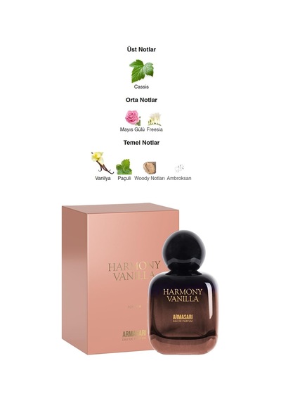 Harmony Vanilla Edp Kalıcı Kadın Parfüm 100ml / Meyveli / Cassis, Gül, Paçuli, Vanilya Diğer