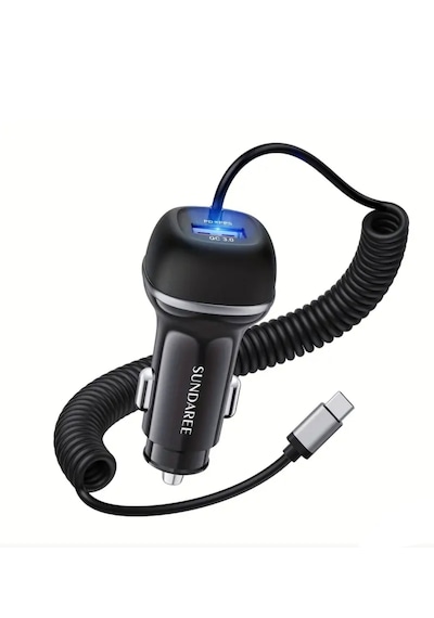Sundaree 51w Yaylı Şarj Kablolu 2 Girişli Type-c Ve Usb Hızlı