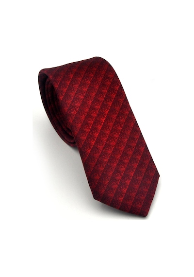 Gaffy Siyah Küp Desenli Kırmızı Dokuma Kumaş Mendilli Slim Fit Kravat // Sdk-2605-5 Kırmızı