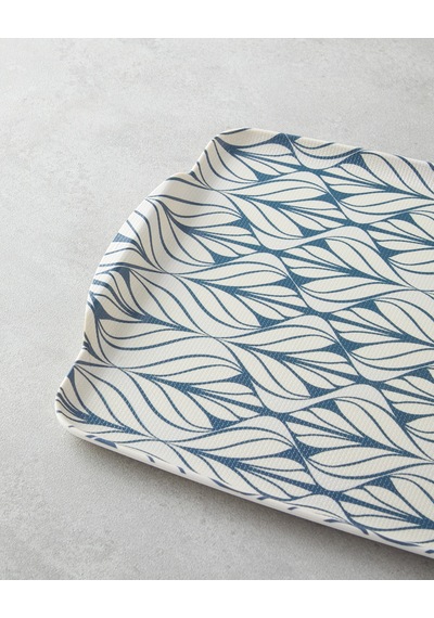 Cosy Stripe Melamin 2'li Tepsi 42x31 Cm + 25x38 Cm Mavi Mavi