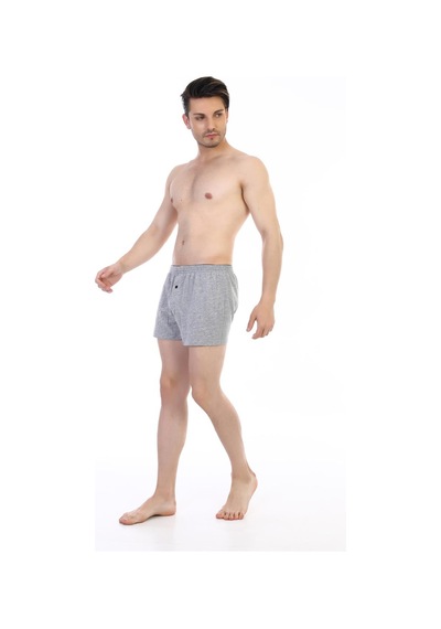 Çift Kaplan Erkek Penye Gri Boxer 805 Gri