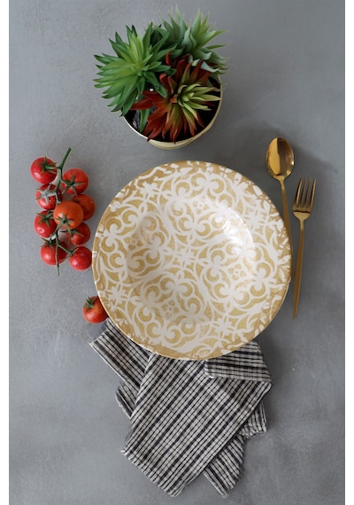 Keramika Vintage Gold Ege Makarna Tabağı 28 Cm 22706 Sarı