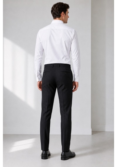 Bihan Store Erkek Slim Fit Edmone Kumaş Pantolon Mc413-siyah